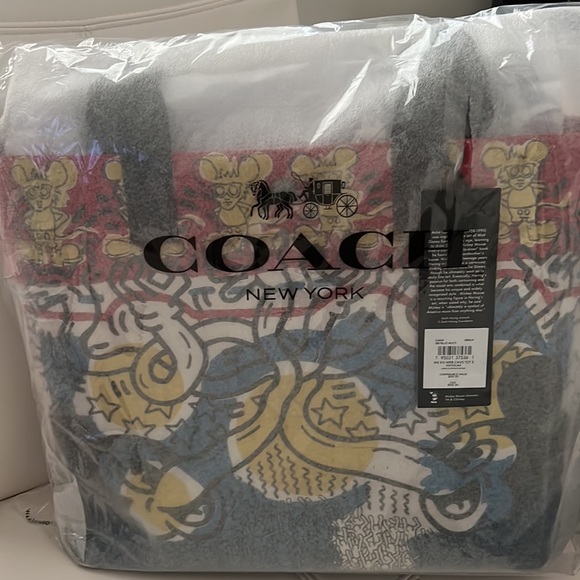 Coach X Keith Haring Tote 42 Blue Multi NWT - Picture 3 of 3
